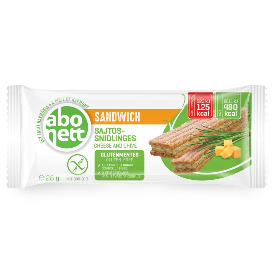 Abonett cheese and chive sandwich package