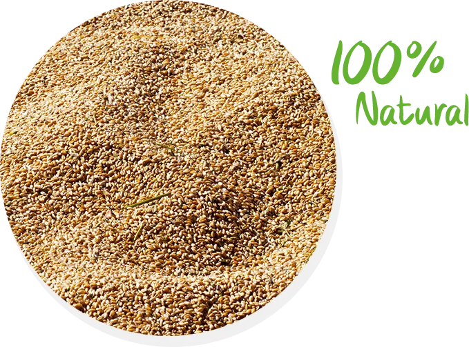 100% natural — whole grains and seeds